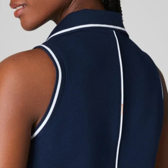 SPANX AirEssentials Pique Polo Tank Navy and White Size Large - Picture 6 of 9